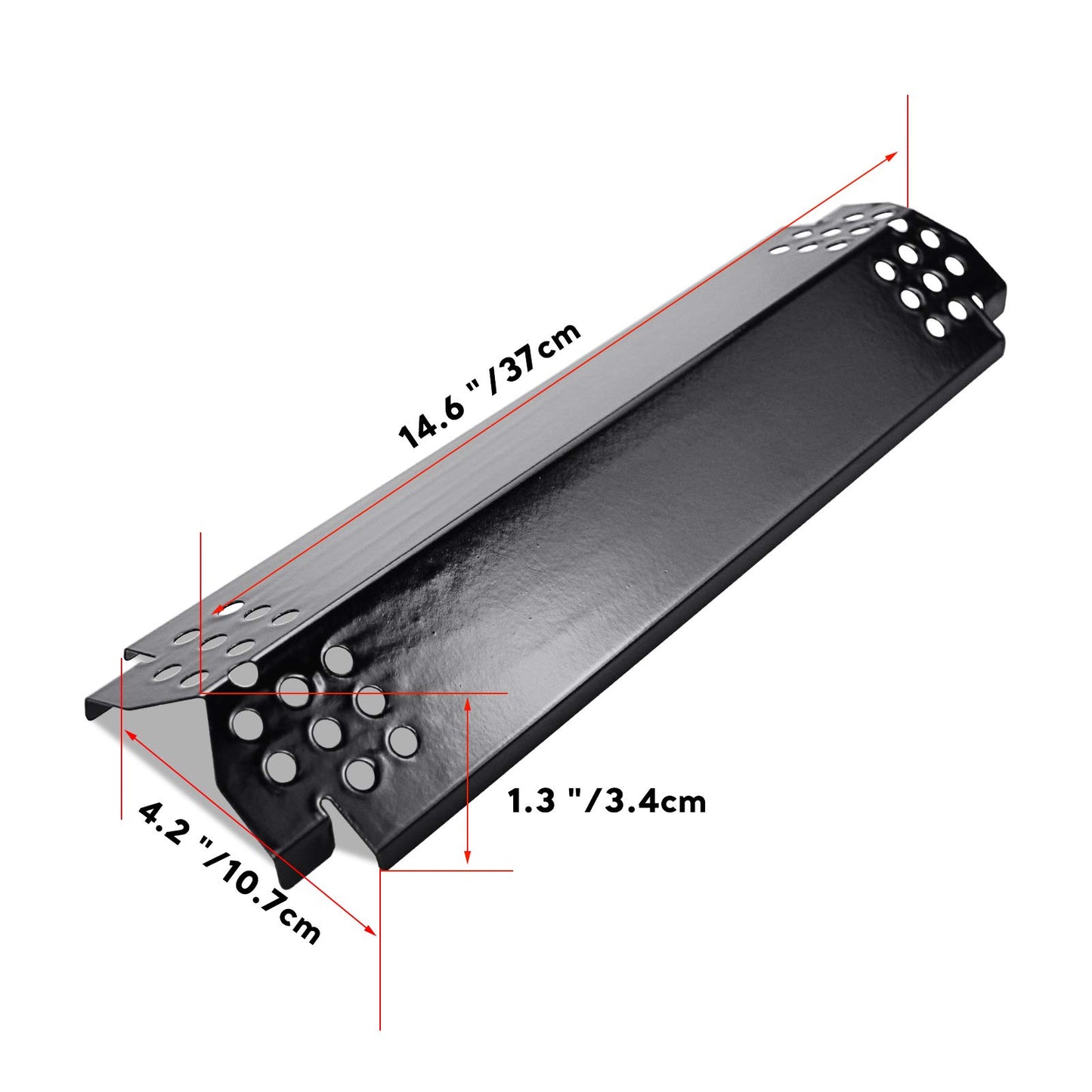 Uniflasy 14.6" Grill Heat Plates for Nexgrill 720-0888, 720-0888N, Members Mark 720-0882D, Dyna-Glo Gas Grill, Porcelain Steel Flame Tamer, Flavor Bar Replacement Parts for Nexgrill 720-0888, 5 Pack