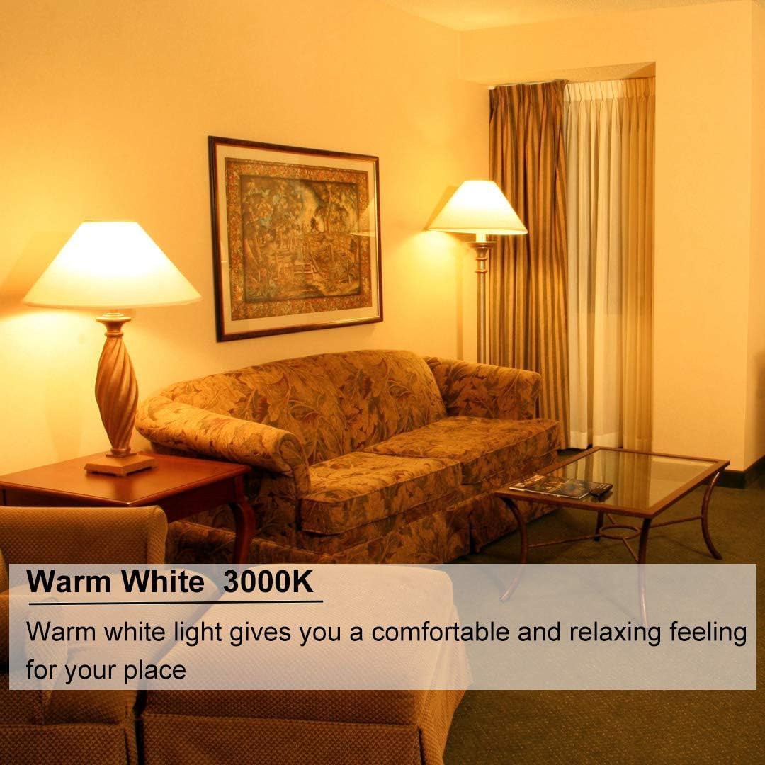 Vinaco E12 LED Bulb, 6 Pack E12 Candelabra Bulb 4 Watt Warm White 3000K, High Brightness 400LM & 25000+ Long Lifespan E12 Bulb, E12 Candelabra Base, E 12 Light Bulb for Ceiling Fan Light Bulb