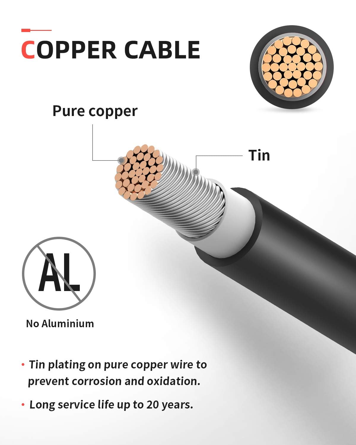 BougeRV Solar Extension Cable with MC4 Female and Male Connector Solar Panel Adaptor Kit Tool (1 Pair) (10FT 12AWG)