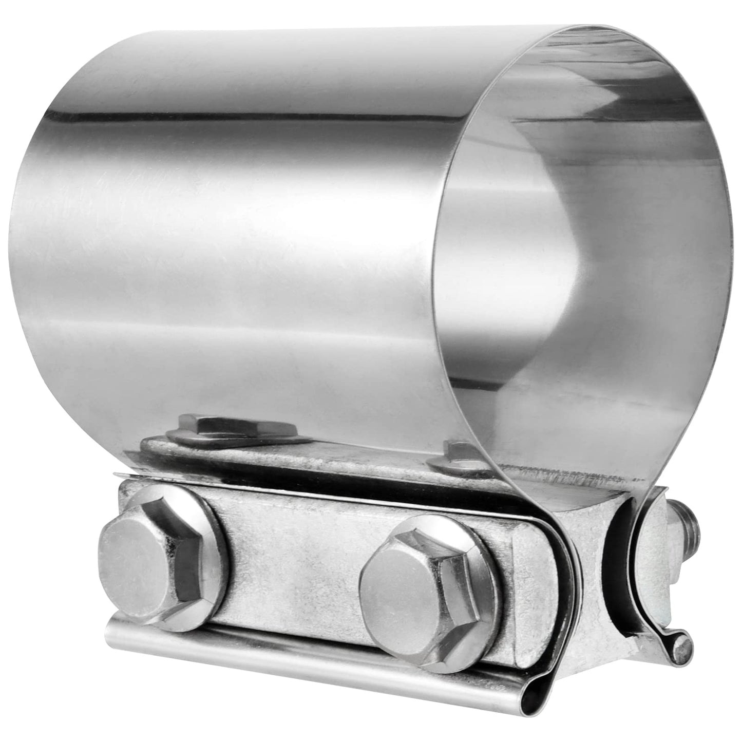 4 PCS 2.5 Inch Butt Joint Exhaust Band Clamp Sleeve, 2 1/2 Inch Stainless Steel Exhaust Clamp for Exhausts, Mufflers, Downpipes