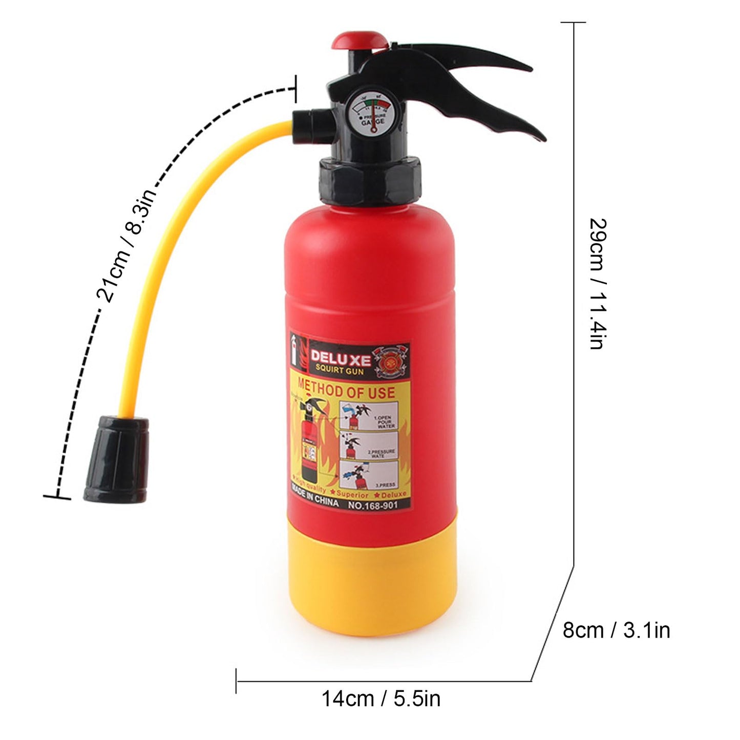 Refillable Water Toy, Plastic Extinguisher Long Spray Distance with Extra Water Storage Spacefor Kids