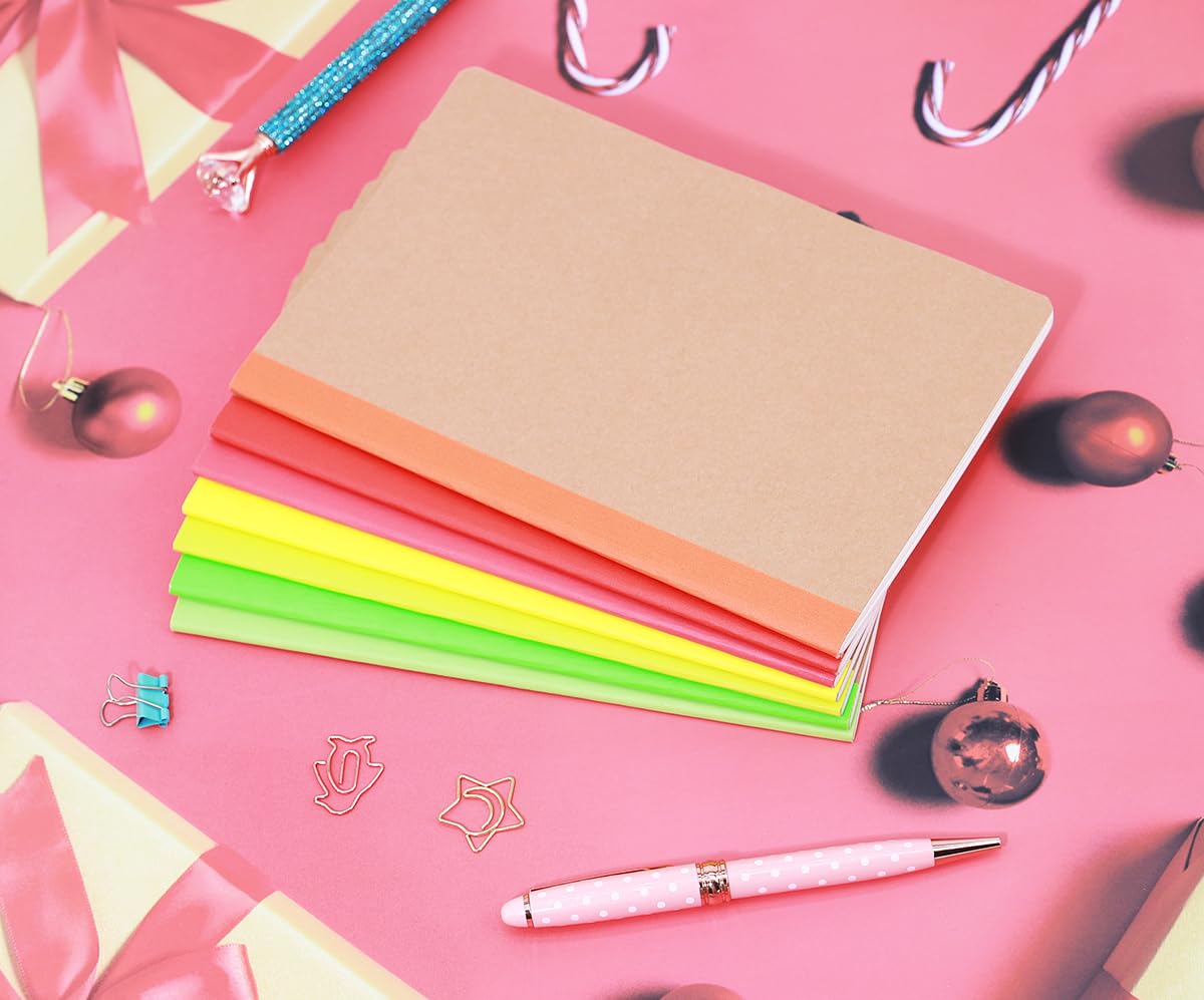 12 Pack Kraft Notebooks, Journals in Bulk for Writing, Blank Paper Sketchbooks, 60 Pages Notebook, 8.3x5.5 Inch, A5 Size, Travel Journal Set, for Gifts, Students and Office Supplies