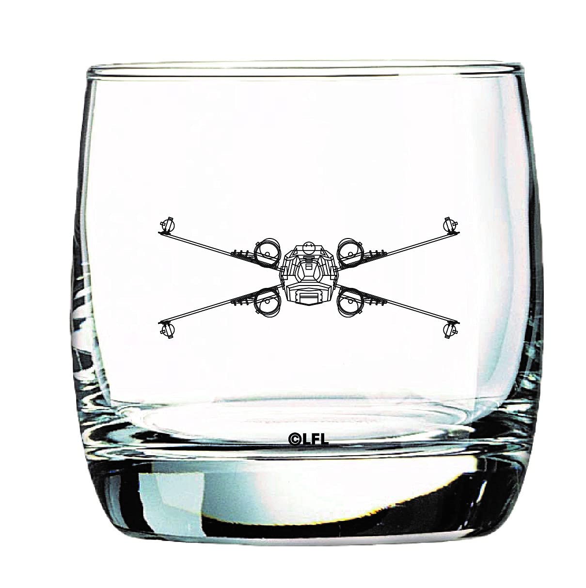 Star Wars Glass Set - X-Wing & TIE Fighter - Collectible Gift Set of 2 Glasses - 10 oz Capacity - Classic Design - Heavy Base
