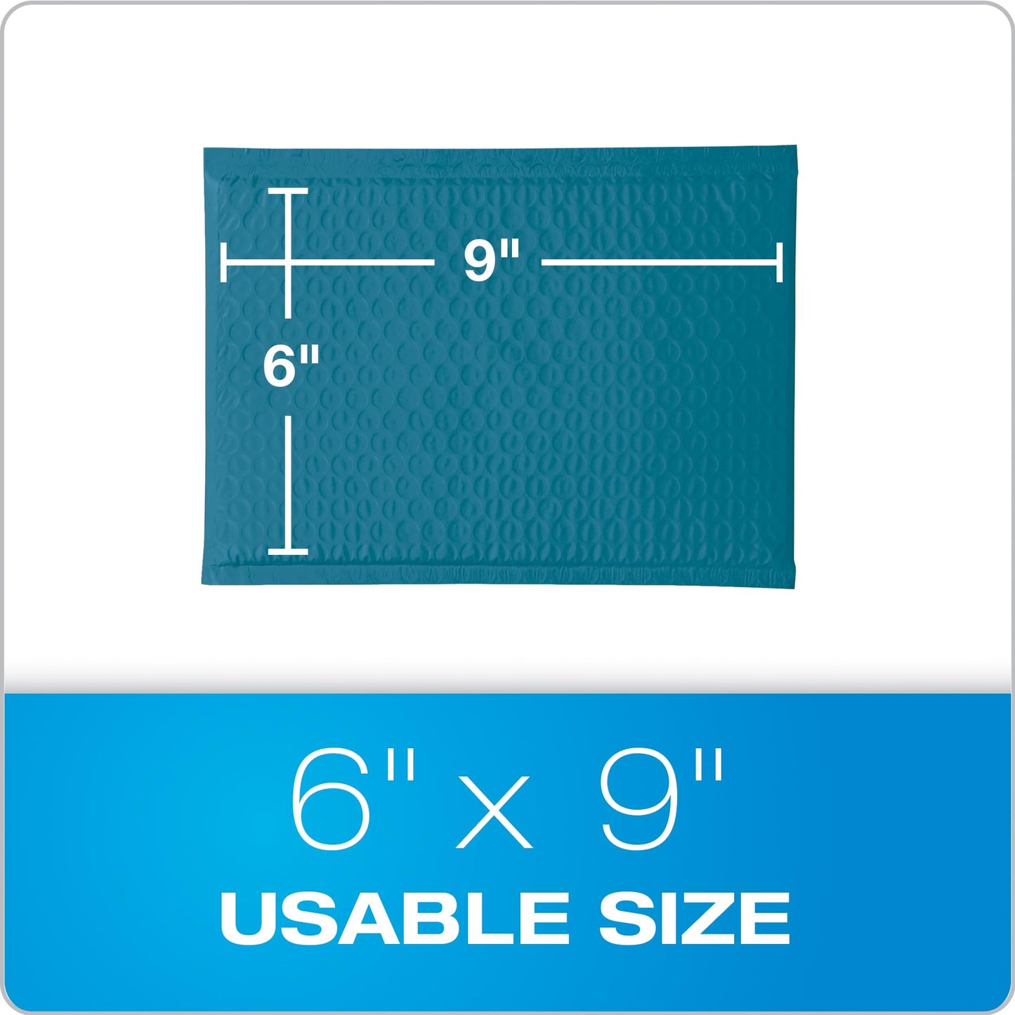 Quality Park Bubble Mailers, 6 x 9 Shipping Envelopes, Water Resistant Blue Poly Padded Envelopes, Redi-Strip Peel Off Closure, 50 Per Box (QUA85862)