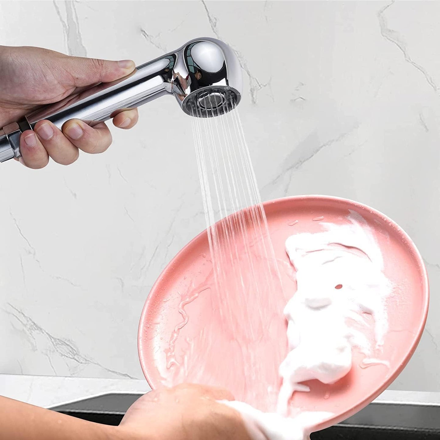 Pwshymi Pull Out Sink Sprayer Head for Kitchen Bathroom, Pull Out Faucet Sprayer Nozzle Sink Faucet Spray Head Replacement Hot for chen Sink Bathroom