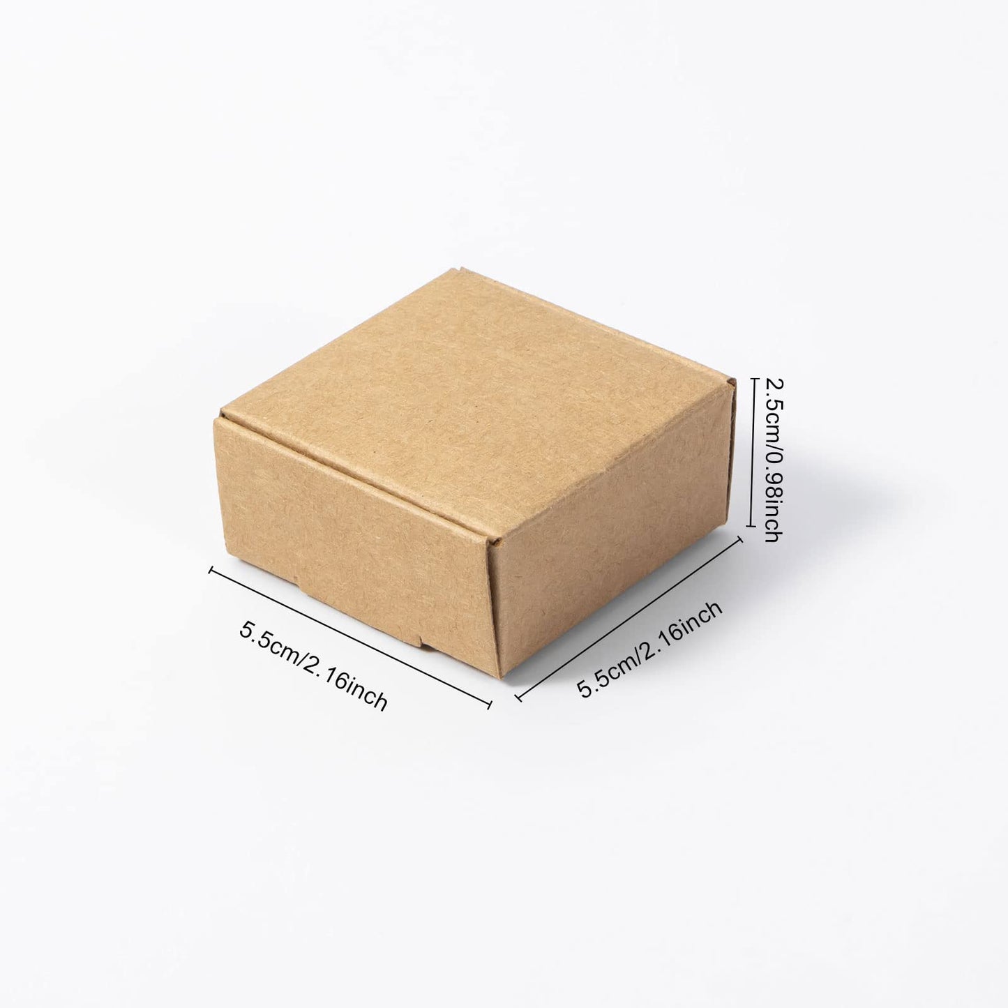 Sdootjewelry Mini Cardboard Boxes, 2.16"x 2.16" x 0.98" Mini Jewelry Boxes Packaging, Brown Kraft Boxes for Ring Earrings