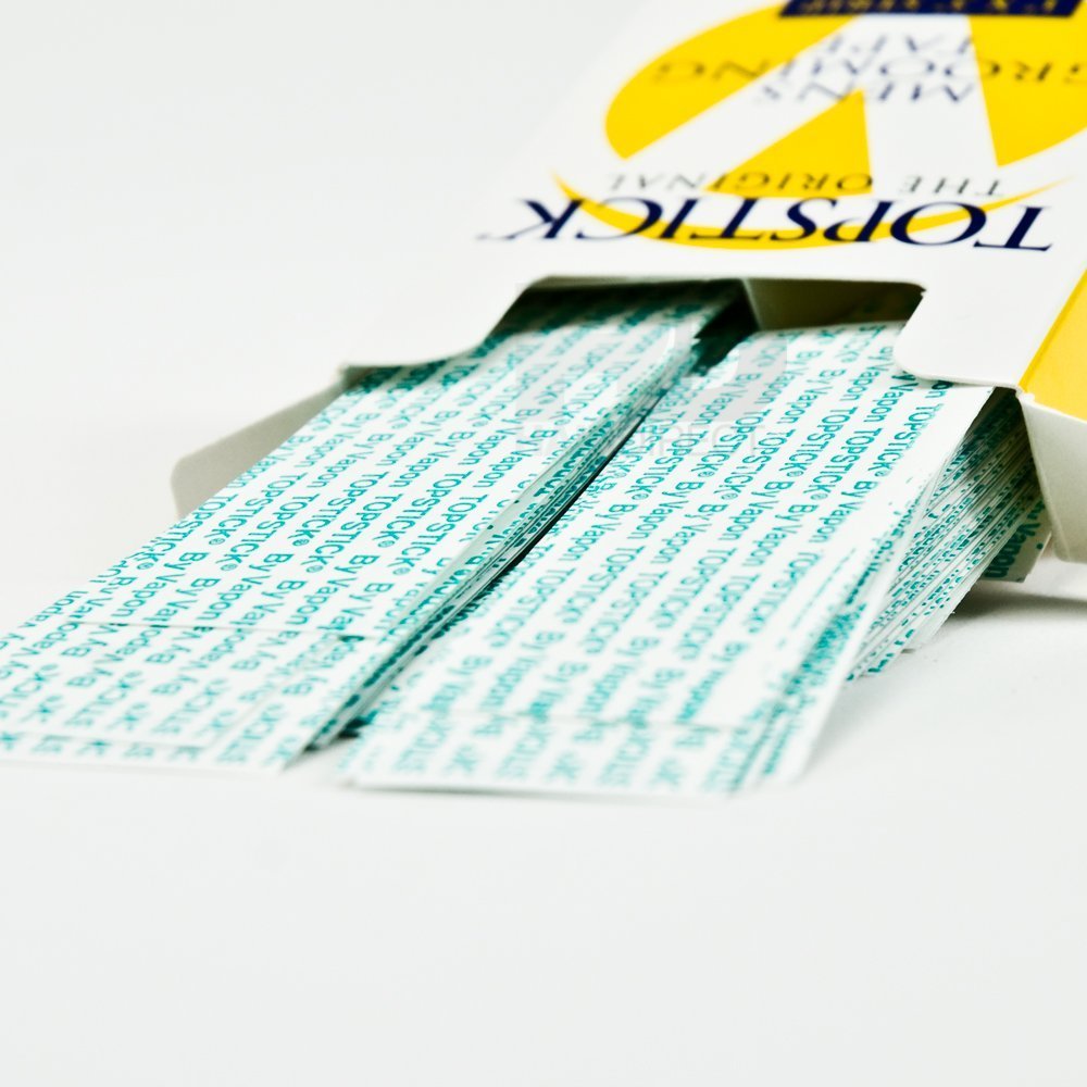 Vapon Topstick 1" X 3" - 50 Strips in Each Box (2 Boxes) Hypo-Allergenic All Purpose Clear Double Tape