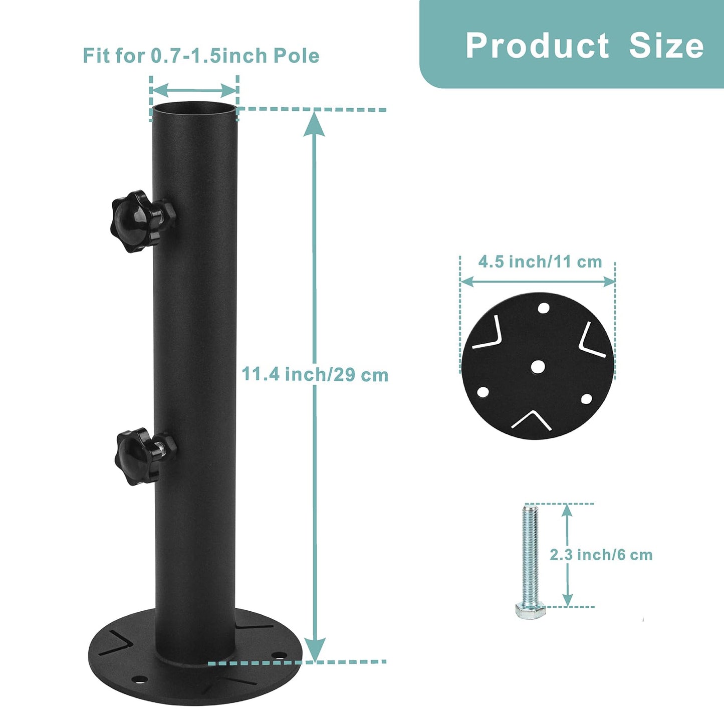 Wdwlbsm Universal Granite Umbrella Stand Tube, Stone Umbrella Tube Base for Outside, Heavy Duty Parasol Base, Umbrella Pole Mount Stand Tube Set, Table Umbrella Tube Bracket, DIY Umbrella Stand Parts