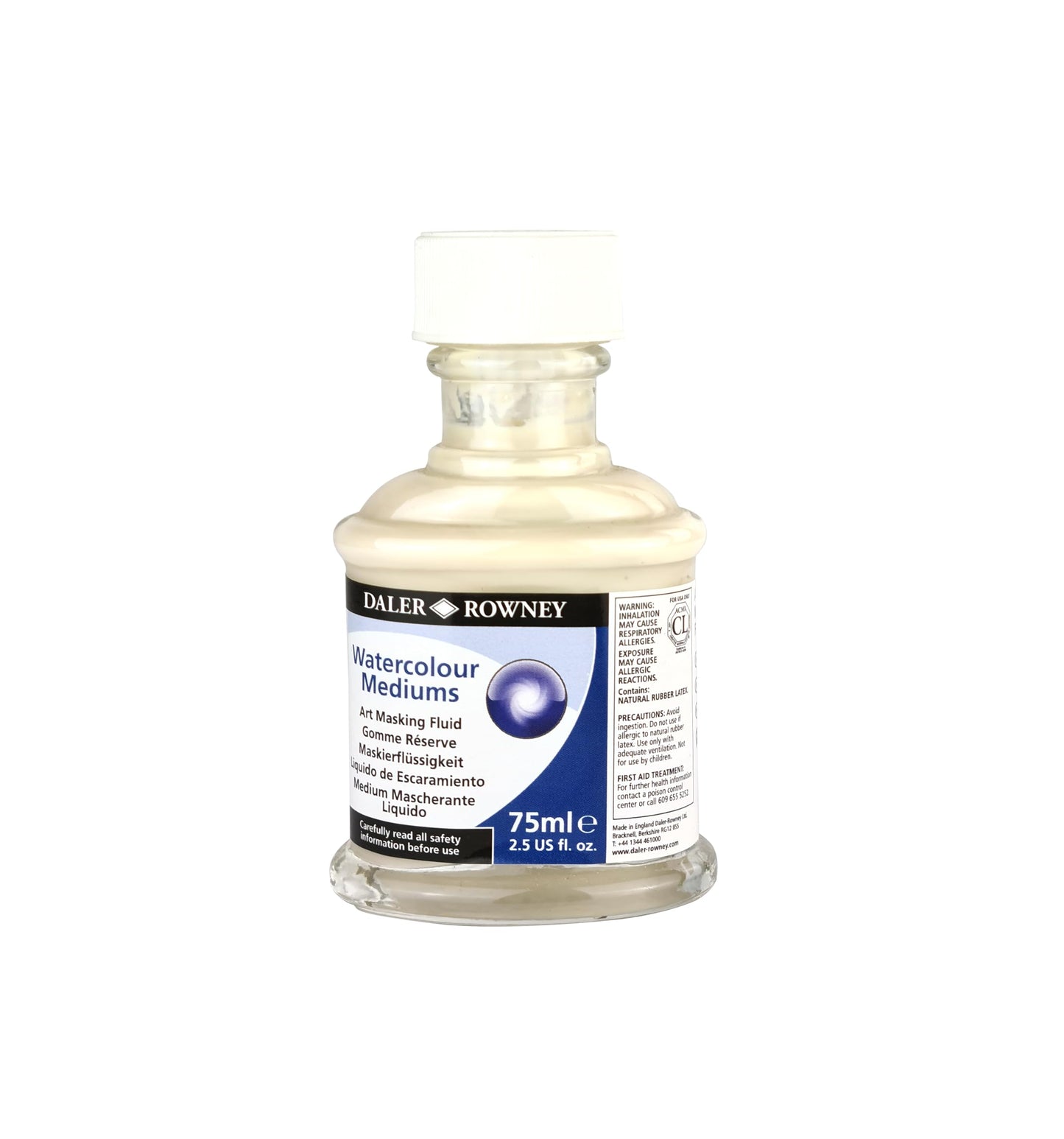 Daler Rowney Art Masking Fluid 75 ml, White, 2.54 Fl Oz (Pack of 1)
