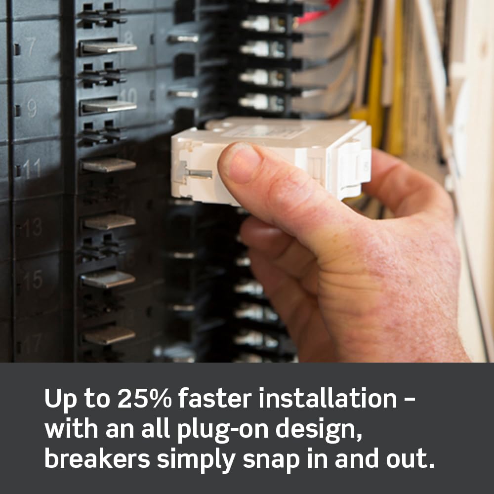 Leviton LB215-T 15A 2-Pole Plug-On Standard Branch Circuit Breaker, Thermal Magnetic, 120/240 VAC, White