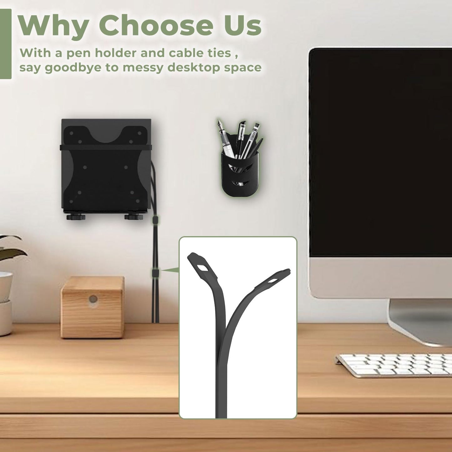 Adjustable Thin Client Mini PC Vesa Mount to Wall, Under Desk, Attached to Monitor Arm and Stand Pole for HP, Dell, ACEMAGIC Mini PC K1, T8PRO,KAMRUI AK1PLUS N95, Pinova P2, NUC and Small CPUs