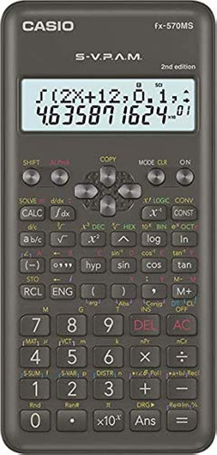 Casio FX-570MS 2nd Edition 2-Line Display Scientific Calculator Marix Vector Calculations