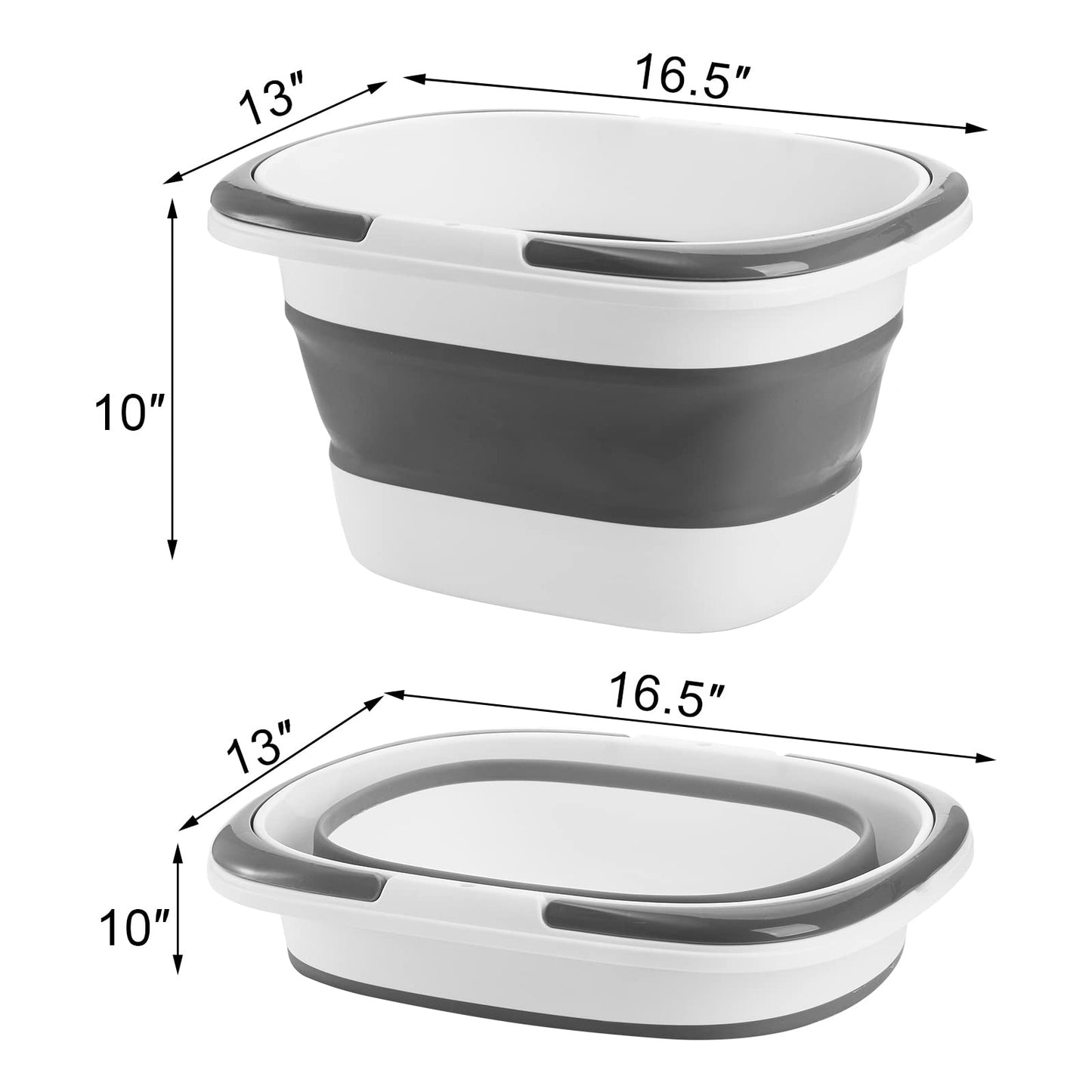 Coloch 2 Pack 16L/4.2 Gallon Collapsible Plastic Bucket, Foldable Laundry Basket with Handle, Portable Water Pail Space-Saving Mop Bucket for House Cleaning, Fishing, Camping, Car Washing Supplies