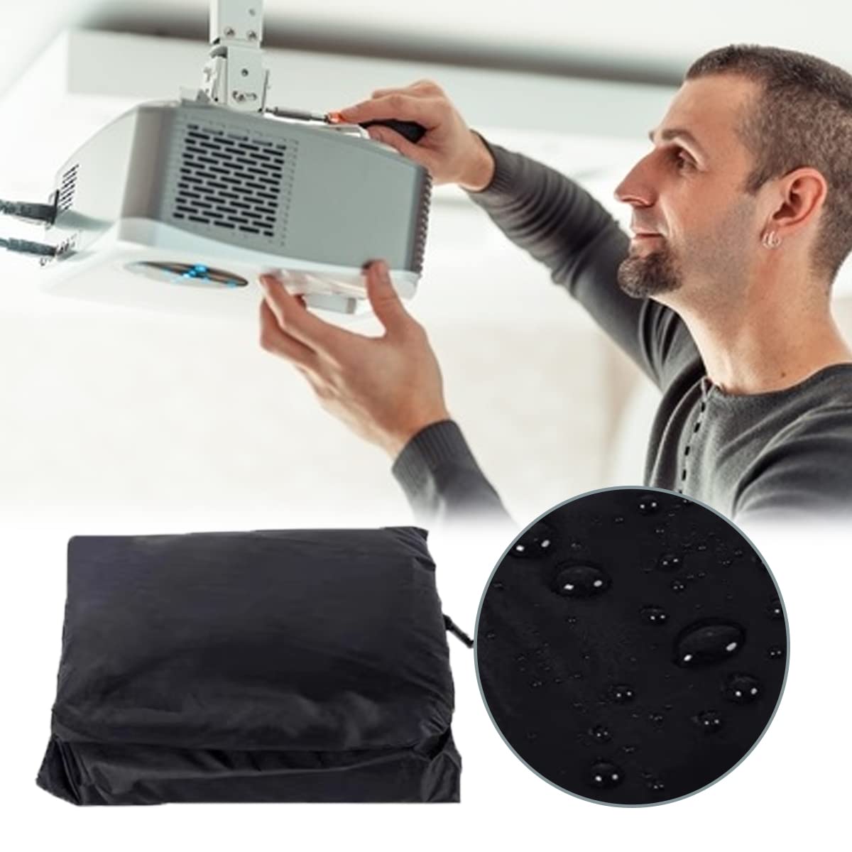 Projector Dust Cover for Ceiling Video Projector at Home or Outdoor Installation, Waterproof Dustproof Protection Case, 14"x14"x 9"