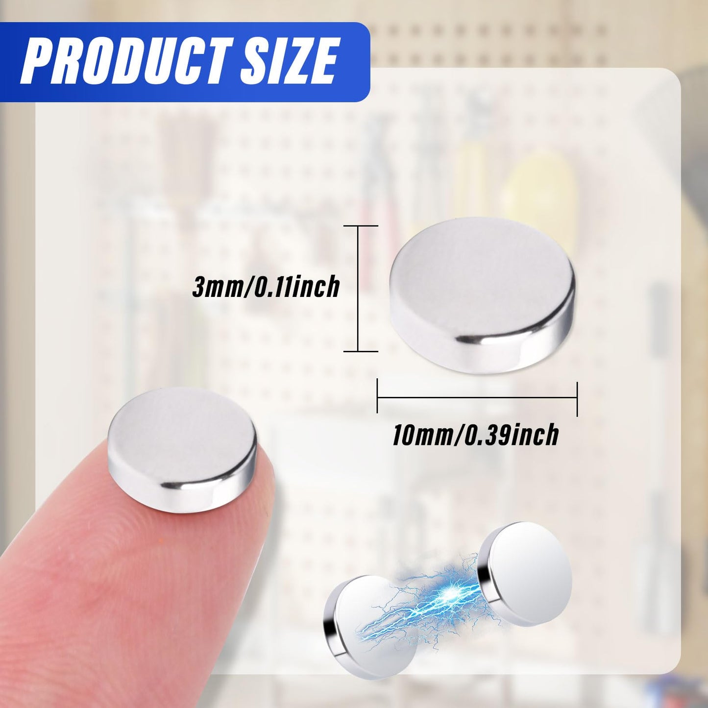 100Pcs Neodymium Disc Magnet Srong,10x3mm Small Rare Earth Magnets Round Magnets,Refrigerator Magnet for Whiteboard,Crafts Tool Storage