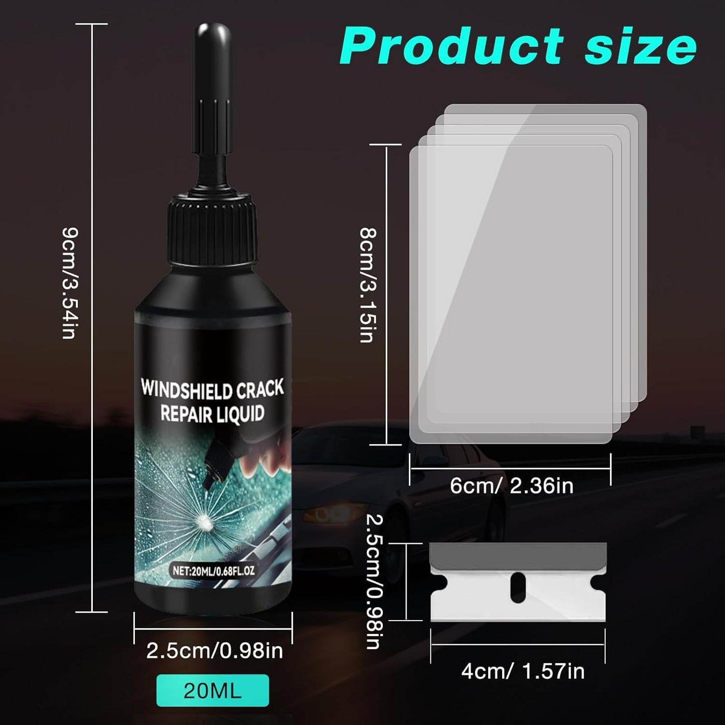 2026 Upgrade, Windshield Crack Repair Kit,Windshield Repair Kit, Premium Quick Fix Windshield & Glass Repair Tools for Chips and Cracks(2PCS)
