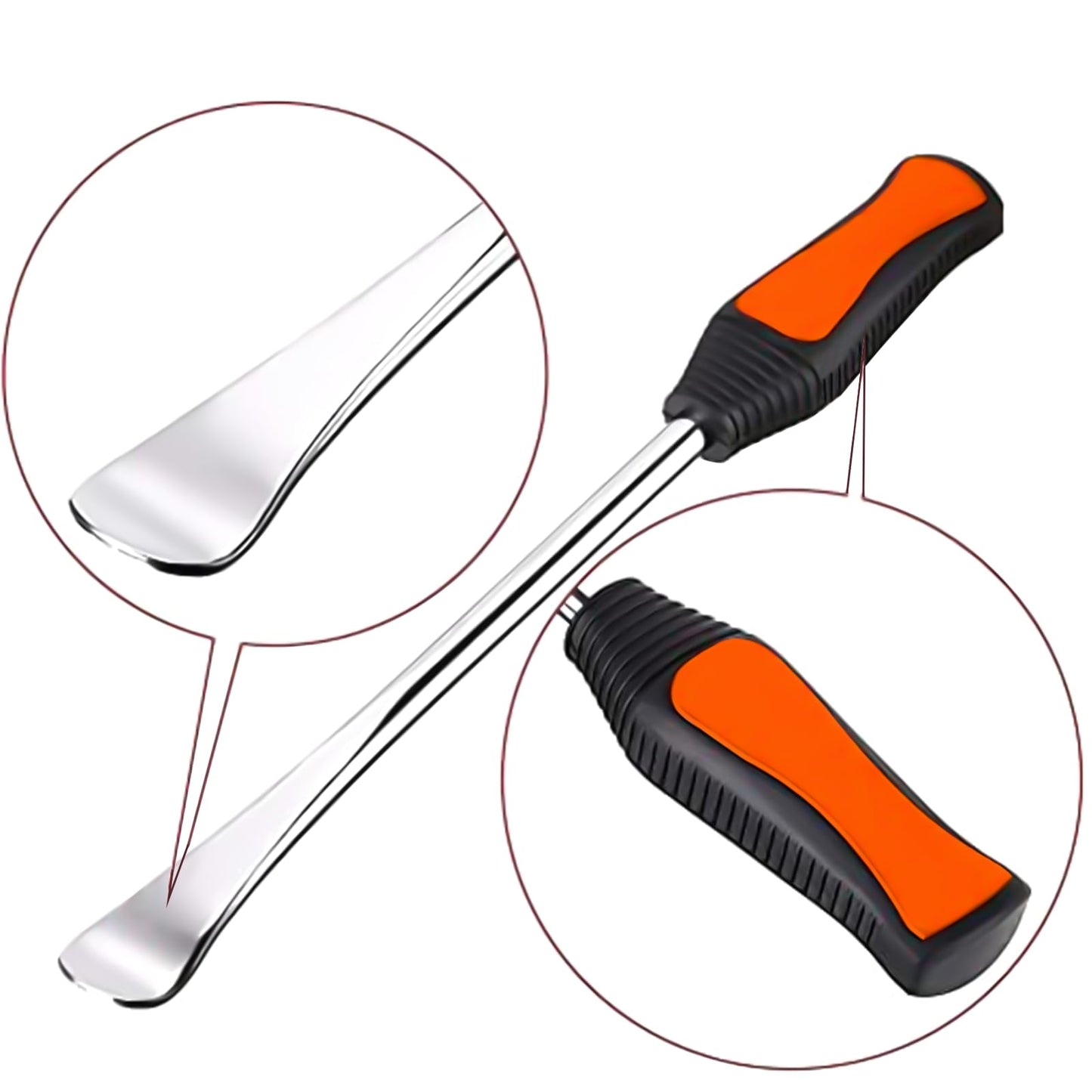 YINGJEE 14.5Inch Tire Spoons Motorcycle Dirt Bike, Tire Changing Tools Iron Set Lawn Tractor Bicycle, Tire Spoon Lever Tire Removal Tool Changer Kit with Valve Tool Valve Cores(Orange)
