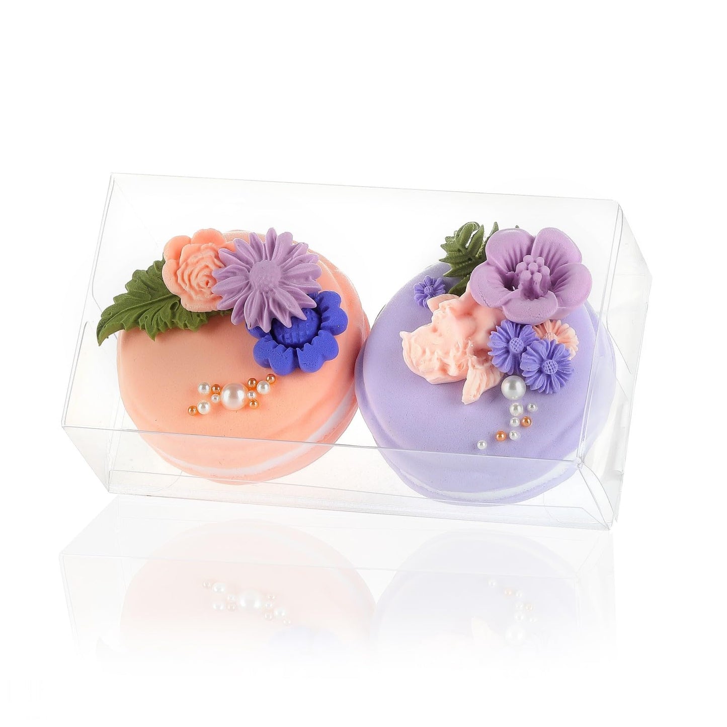 SLShePack 100PCS Clear Macaron Boxes for 2, Chocolate Covered Orec Favor Treat Pastry Boxes for Christmas Party Birthday Wedding (4.17" x 2.17" x 1.38")