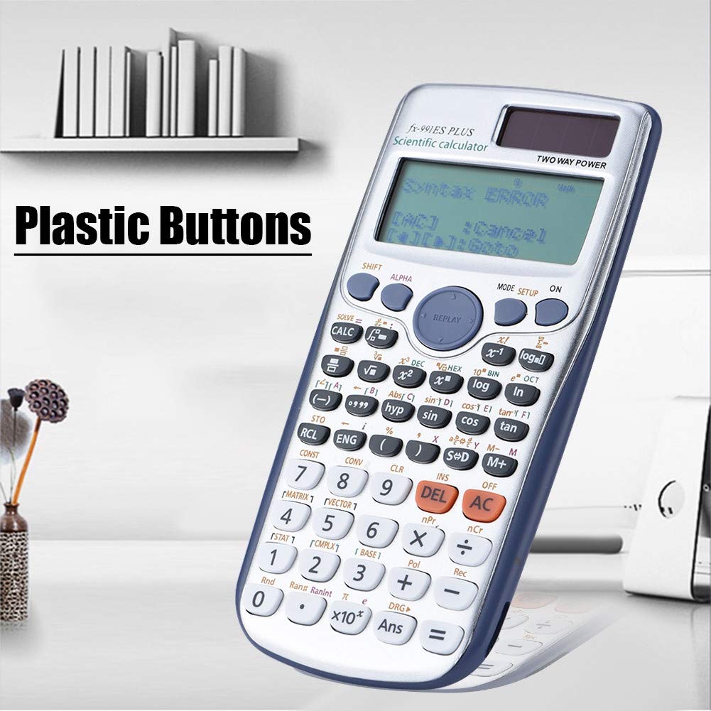 Scientific Calculator with 417 Functions, Plus Student Handheld Scientific Portable Solar Scientific Calculator for School Office, Textbook Synchronous Display