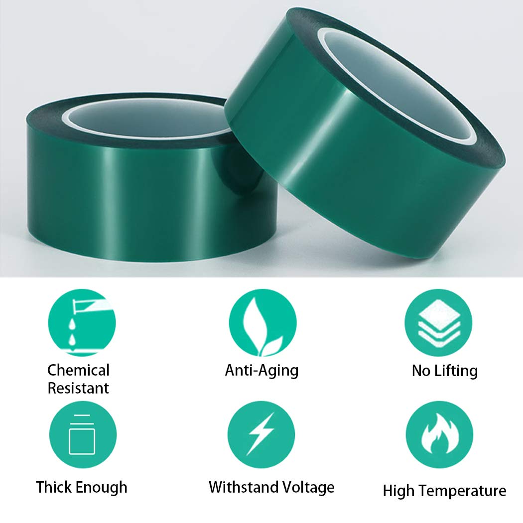APT, 2 Mil Polyester Tape with Silicone Adhesive, Mylar, High Temperature, 3.5 Mil Thickness, Powder Coating, E-Coating, Anodizing, High Temp Masking (2" x 216 Feet)