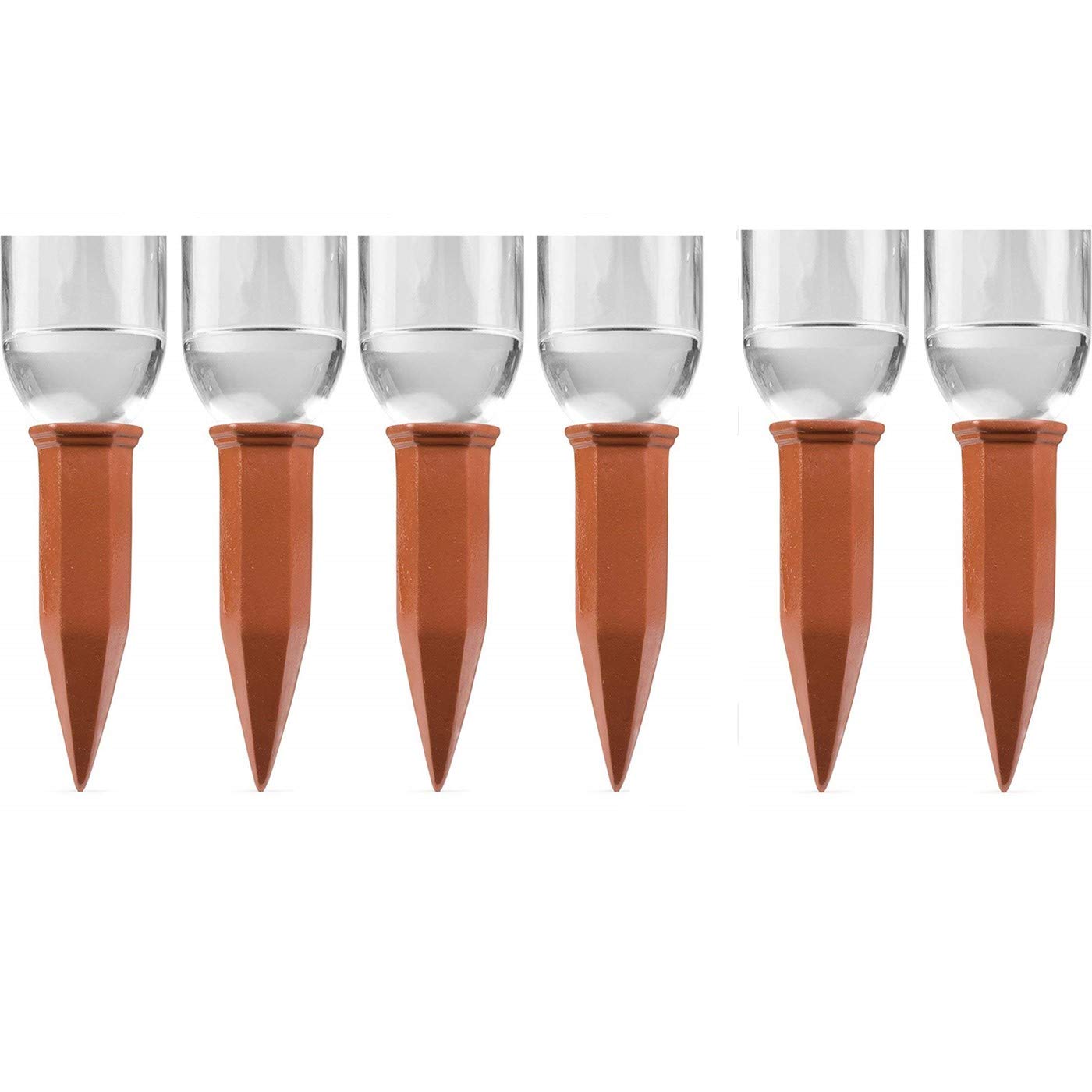 6PCS Plant Self Watering Spikes Wine Bottle Stake Automatic Terracotta Watering Stakes for Vacation Plant Watering Device Self Irrigation Watering System for Indoor & Outdoor Plants