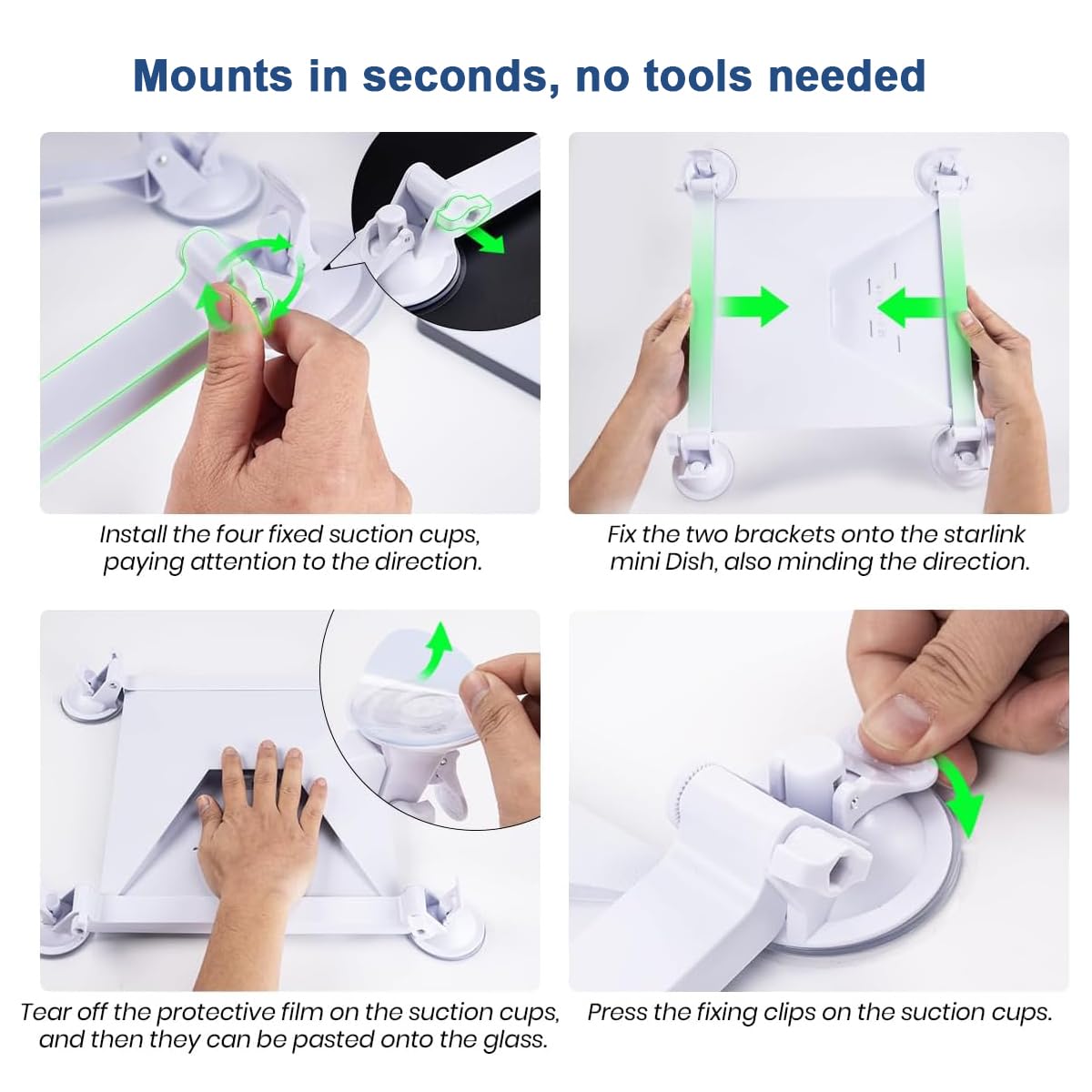 Starlink Mini Car Mount for Dashboard - iSmoothear Starlink Mini Suction Cup Mounting Kit for Windshield & Dashboard, Ensures Strong Hold, Stable Signal & Secure Driving for Most Vehicles
