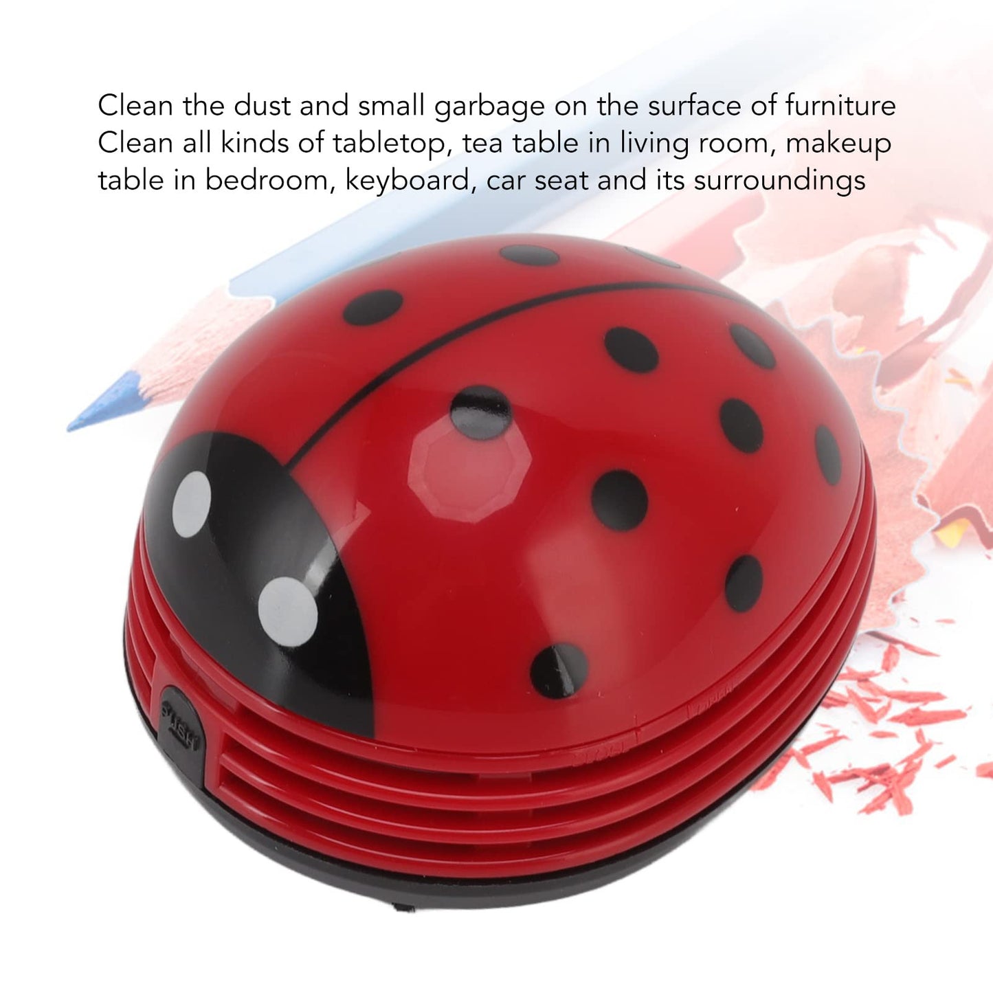 Cartoon Ladybug Mini Vacuum, Ergonomic Detachable Multi Purpose Keyboard Vacuum USB Easy Desktop Vacuum Cleaner for PC Laptop Desk Table Rubber Crumbs