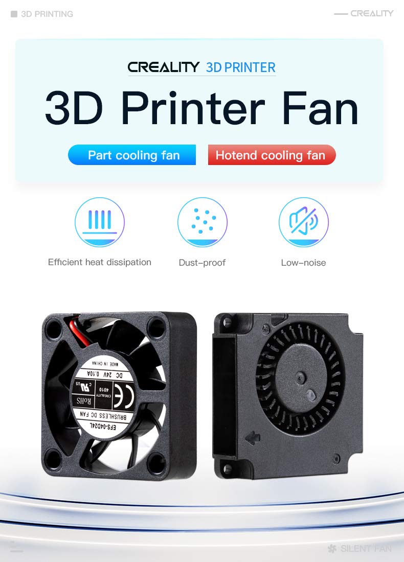 Creality Original K1 Fan 24v Set(2PCS), 3010 Axial Fan and 4020 Blower Fan for 3D Printer K1/K1C/K1 Max/K1 SE