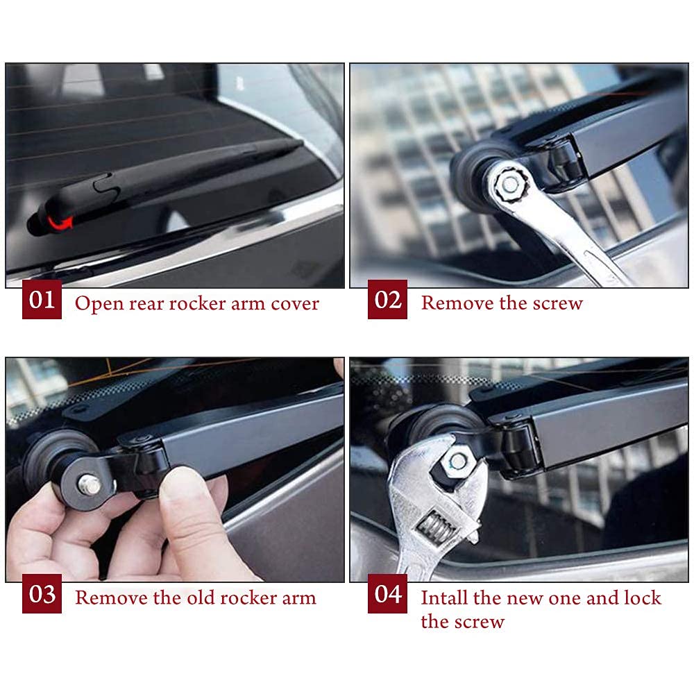 Rear Windsheild Wiper Arm Blade for Nissan Rogue 2008-2013, Nissan Juke 2011-2016# 28780-JM00A, Back Window Wiper Set