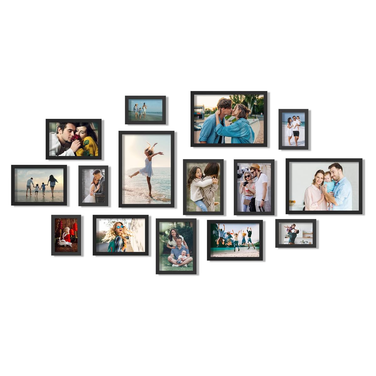 11x14 Picture Frame 2 Pack, Display Poster 8x10 with Mat or 11 x 14 Without Mat, Wall Gallery Photo Frames-Vertical or Horizontal Mounts & Ready to Hang,Photo Frames for Wall Mounting, Black