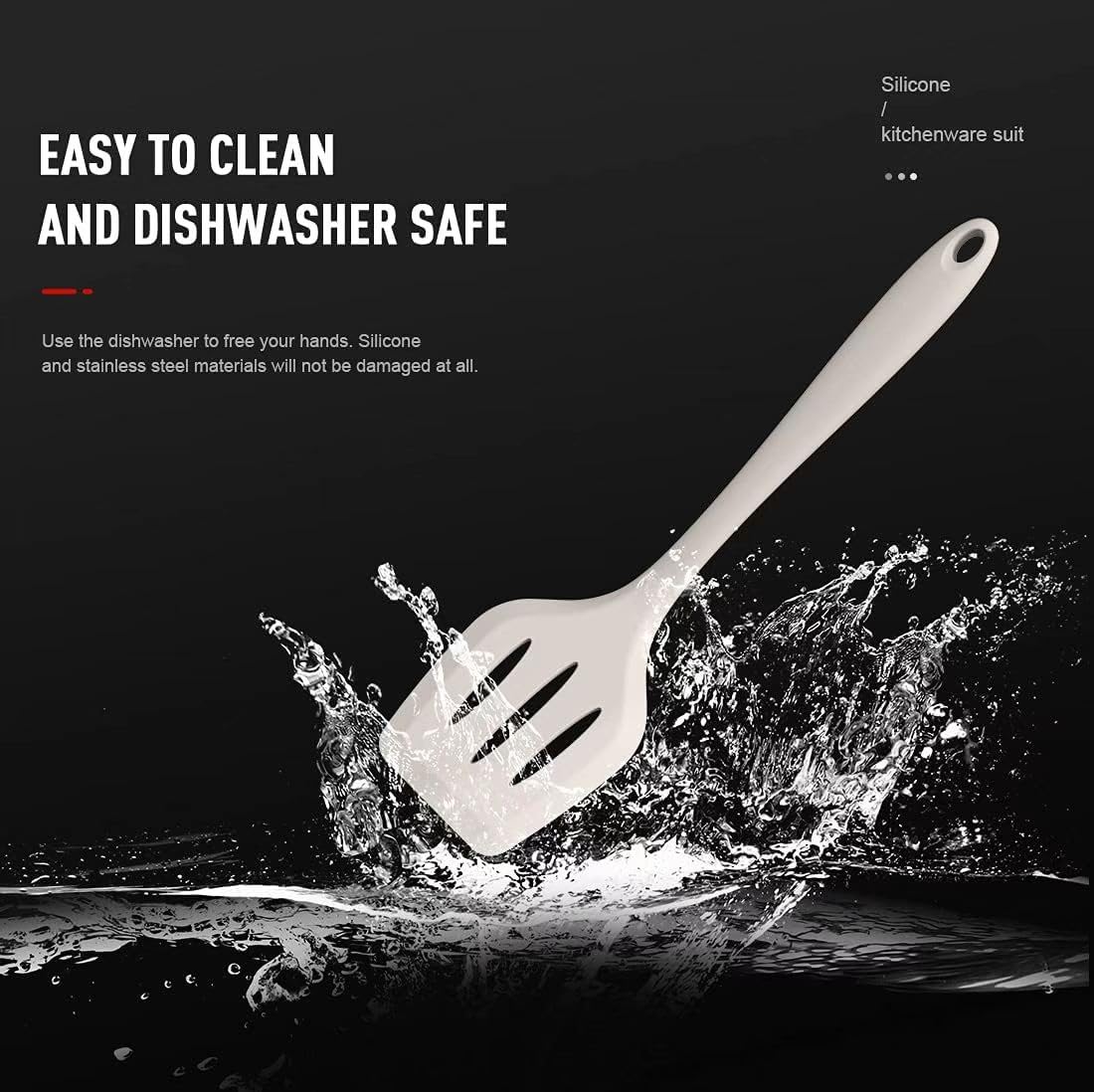 15-Piece Silicone Cooking Utensil Set Non-Stick Includes a Whisk Tongs Spoon and Other Cooking Tools BPA-Free Machine Washable Heat Resistant Up to 220°C (428°F) (Khaki). (15pcs)