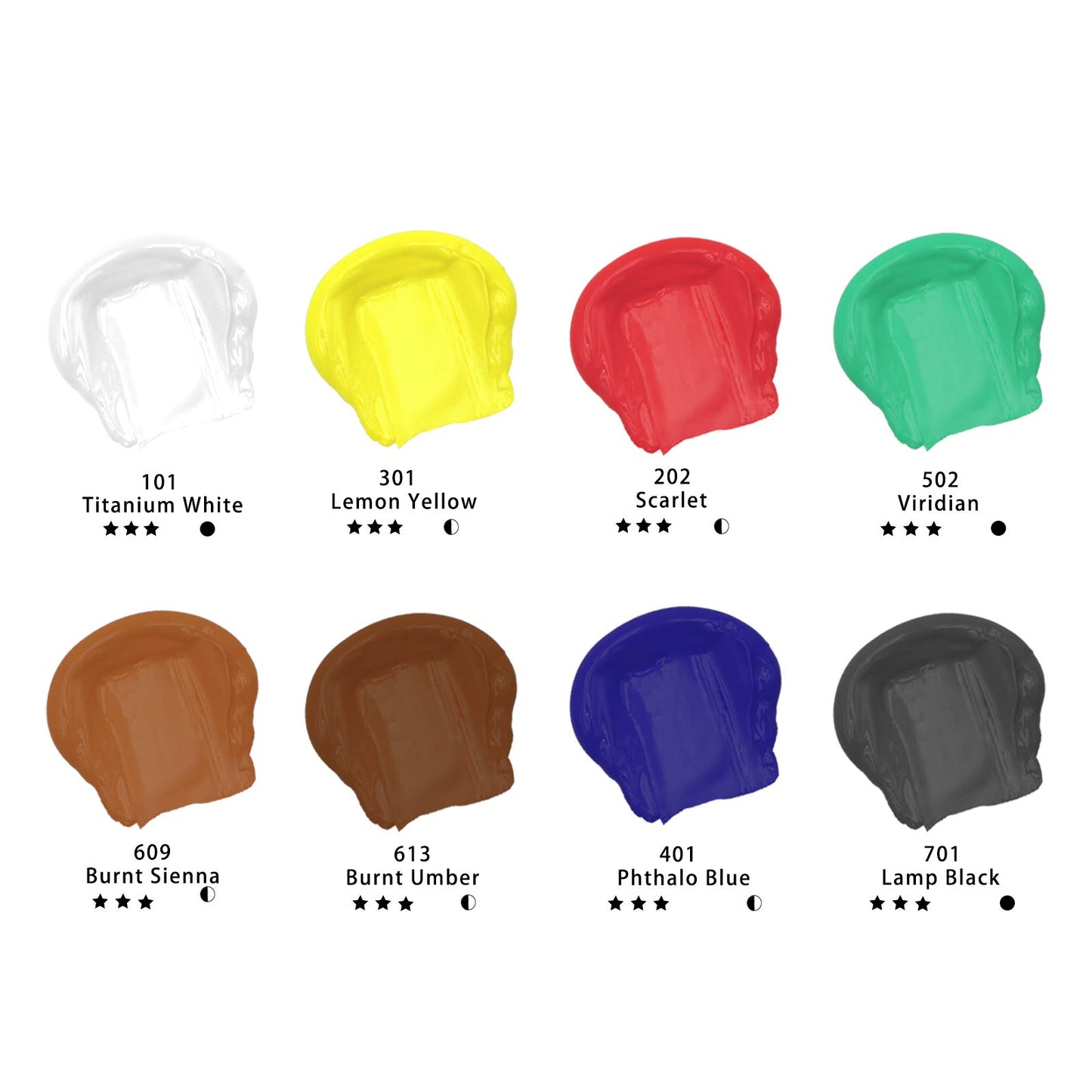 Artecho Professional Acrylic Paint Set, 8 Primary Colors (120ml / 4.05oz) Tubes, Art Craft Paints for Canvas Painting, Rock, Stone, Wood, Fabric, Art Supplies for Professional Artists, Adults, Students, Kids