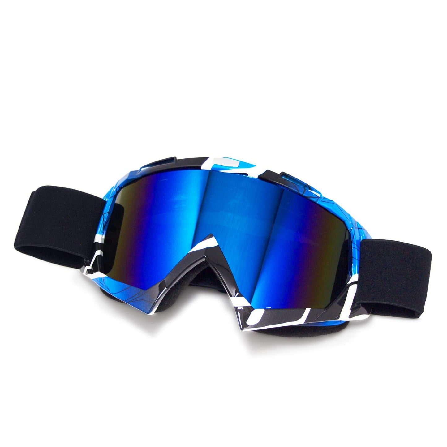 Dirt Bike Motorcycle ATV Motocross Goggles - UV 400 Offroad Mx Racing Helmet for Men Women Adults Youth Kids (示例: Cranberry Blue Frame+color Blue Lens)