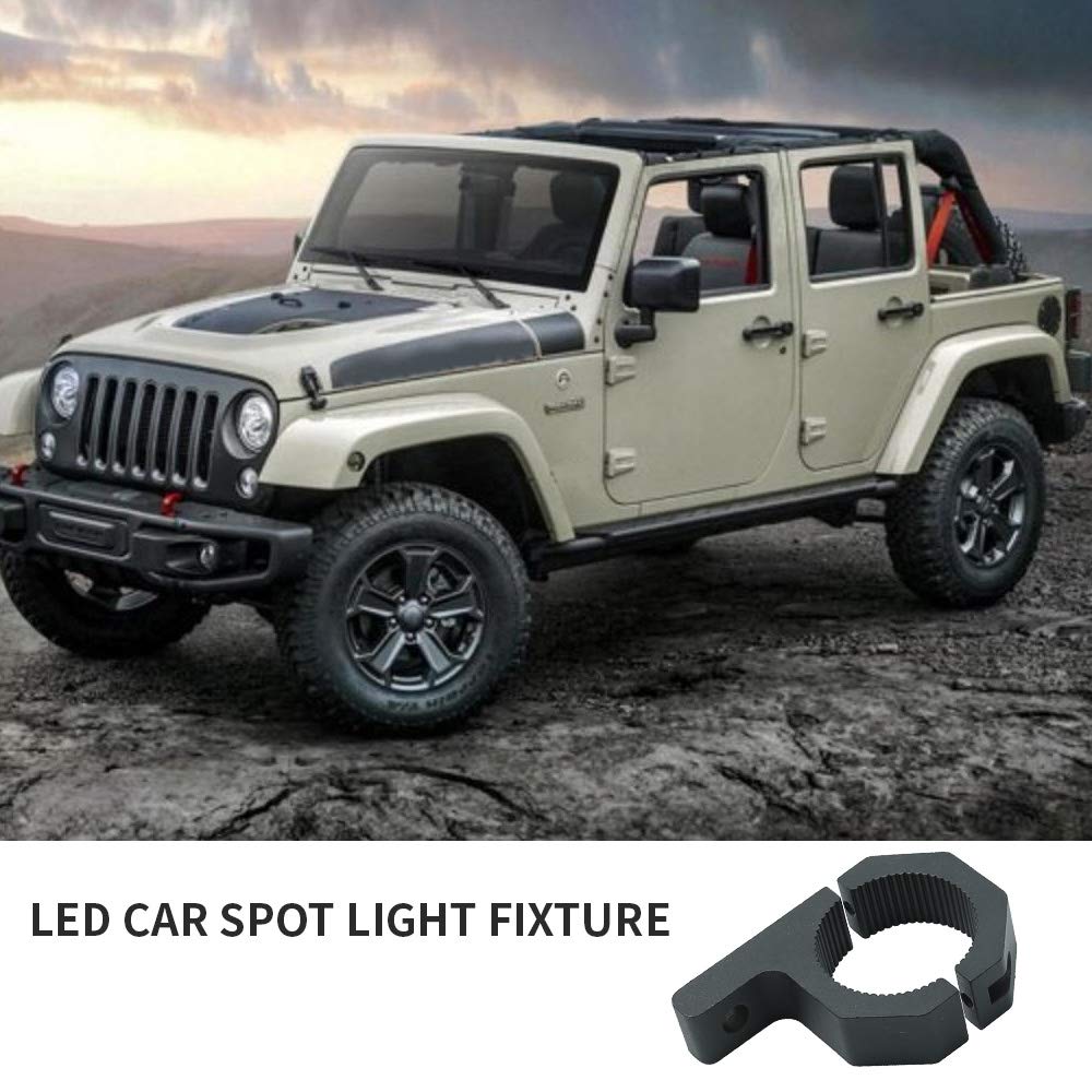 Vkinman LED Off-Road Light Horizontal Bar Clamp Mounting Bracket Handlebar Mount Kit 1"/1.5"/1.75"/2" (2 Clamps) for Light Bar Bull Bar Tube Clamp Roof Roll Cage Holder, Allen Key Included
