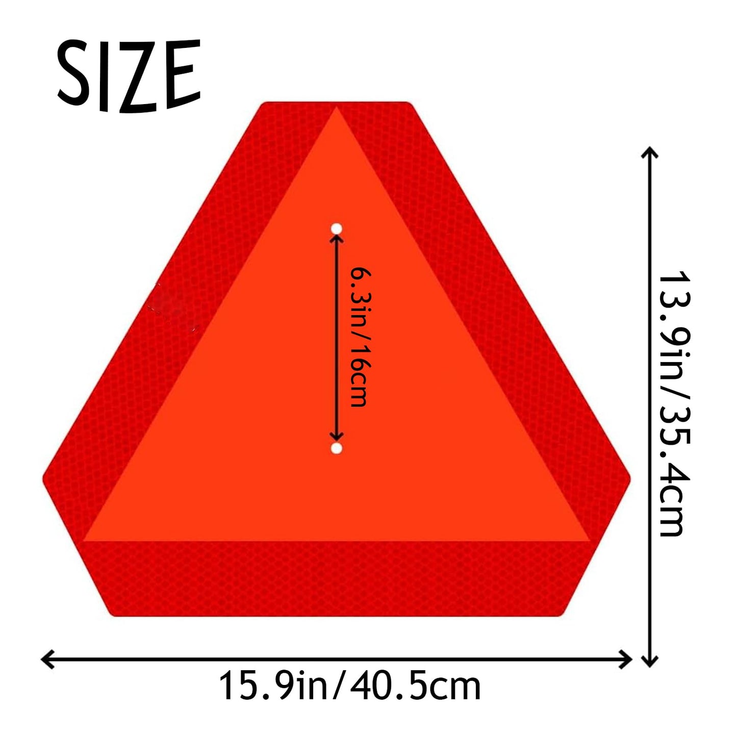 AEIMIAIDE 2 Pack Slow Moving Vehicle Sign, Aluminum Slow Moving Vehicle Triangle Signs, 14”x 16” Orange base with Reflective border for Golf Cart, Farm Tractors, Trailers, Outdoor