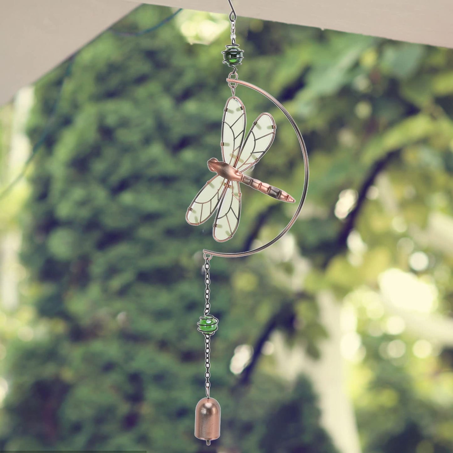 CHICIRIS Dragonfly Wind Chimes Decor, Dragonfly Wind Chimes, Waterproof Beautiful Melody Iron Hanging Ornaments for Home Decoration