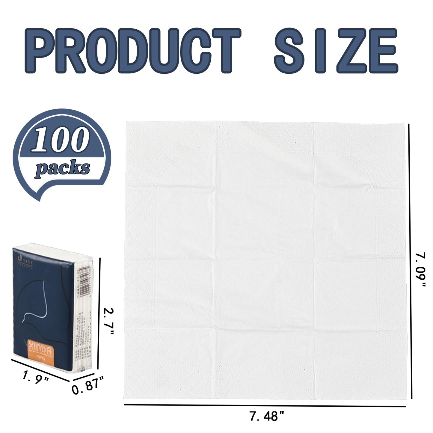 Yesdate 100-Pack 4-Ply Pocket Packs Facial Tissues, Mini Type Travel Tissues, Soft and Unscented