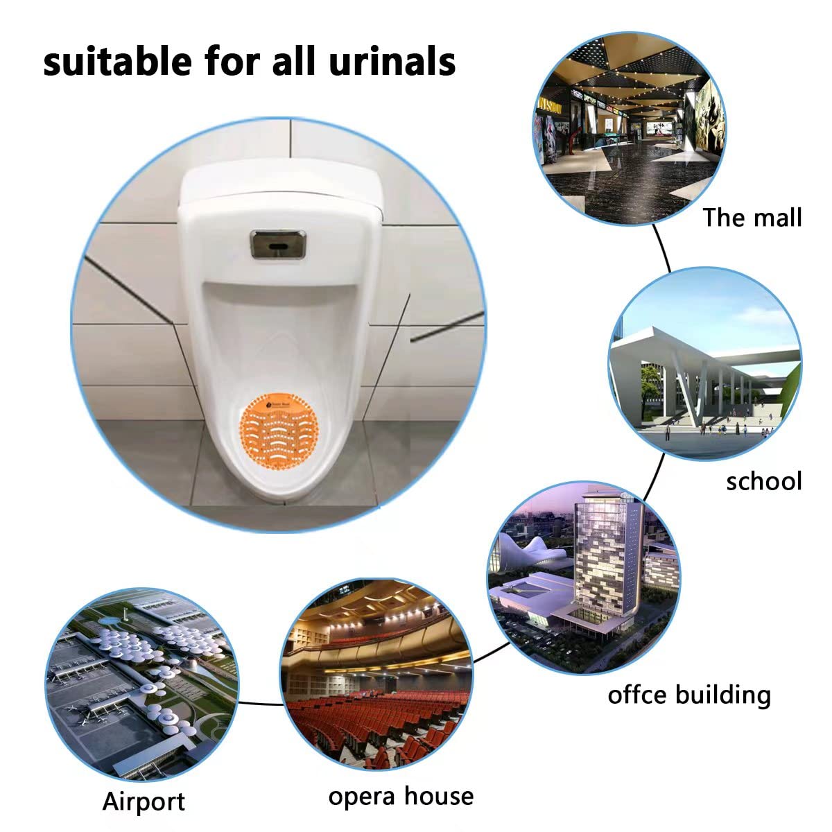 10 Pack Urinal Screen Deodorizer Scented, Anti-Splash Anti-Clogging Urinal Pucks Lasting Odor Freshener Urinal Cake –Ideal for Bathrooms, Restrooms, Office, Restaurants, Schools