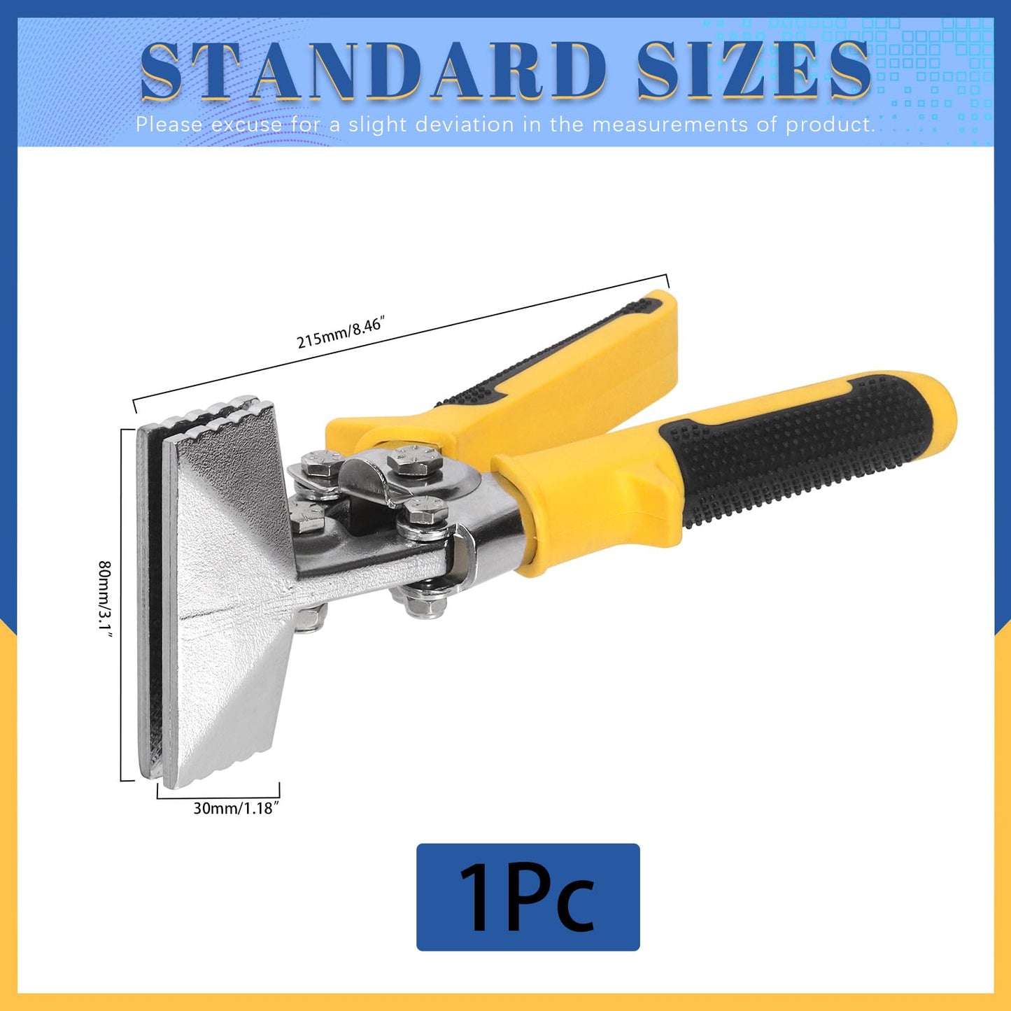 Glarks 3In Sheet Metal Hand Seamer, Straight Jaw Metal Bender Tools, Sheet Metal Seamer Form Edge Seamer Seaming Pliers with Ergonomic Handle for Bending and Flattening Metal