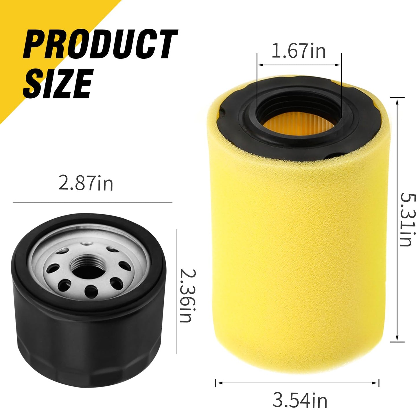 SYOWADA Lt150 Air Filter Oil Filter Kit Replacement For John Deer Z345 Z345R Z345M Z235 Z355R Z335E E120 Lt150, Replacement For 46'' 48'' Mower W/B&S 17.5Hp 19.5Hp 20Hp 21Hp Engine