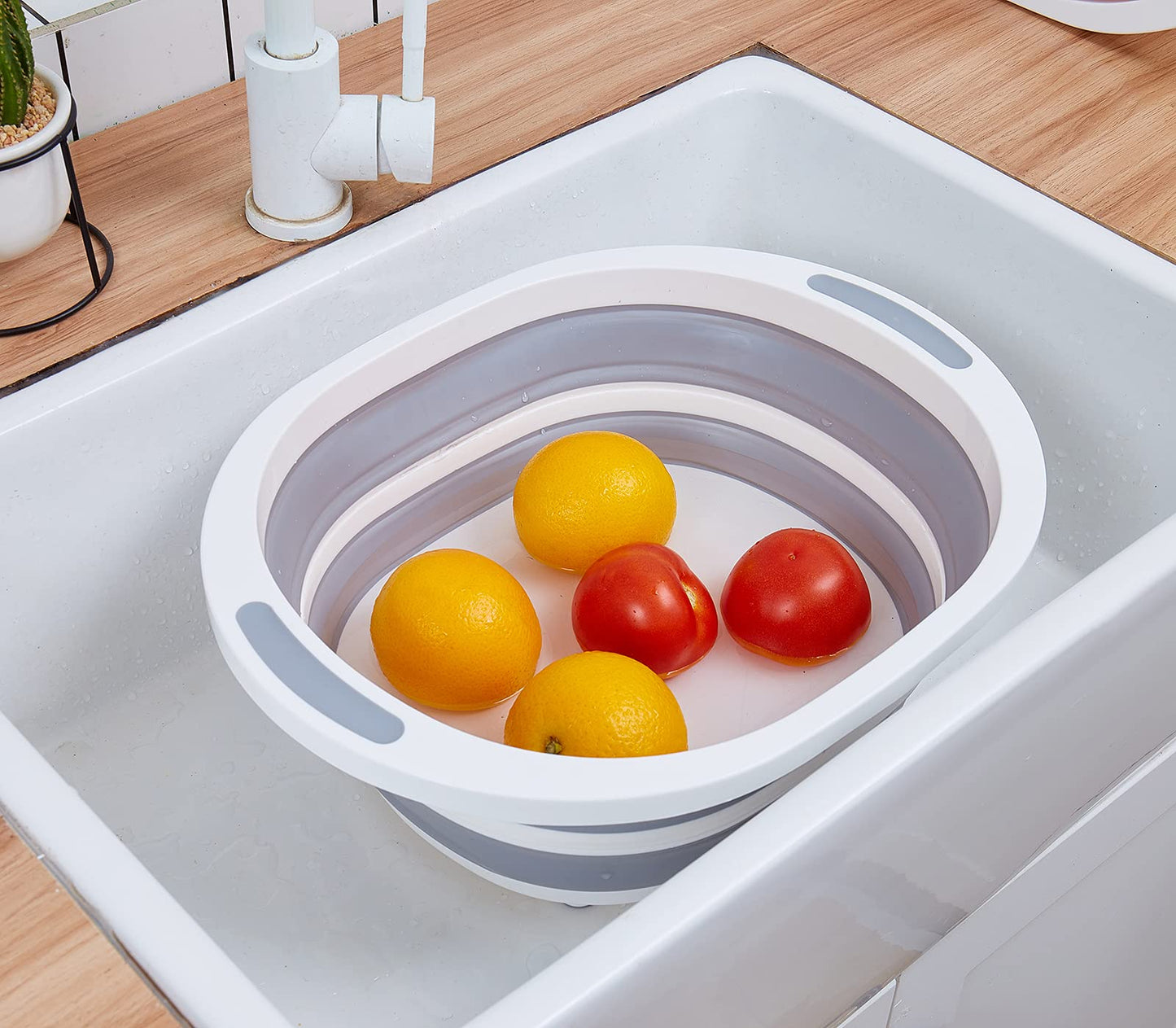 AAKitchen Collapsible Portable Wash Basin and Chop Board Sink for RV Trailers Camping - Foldable Dishpan Tub