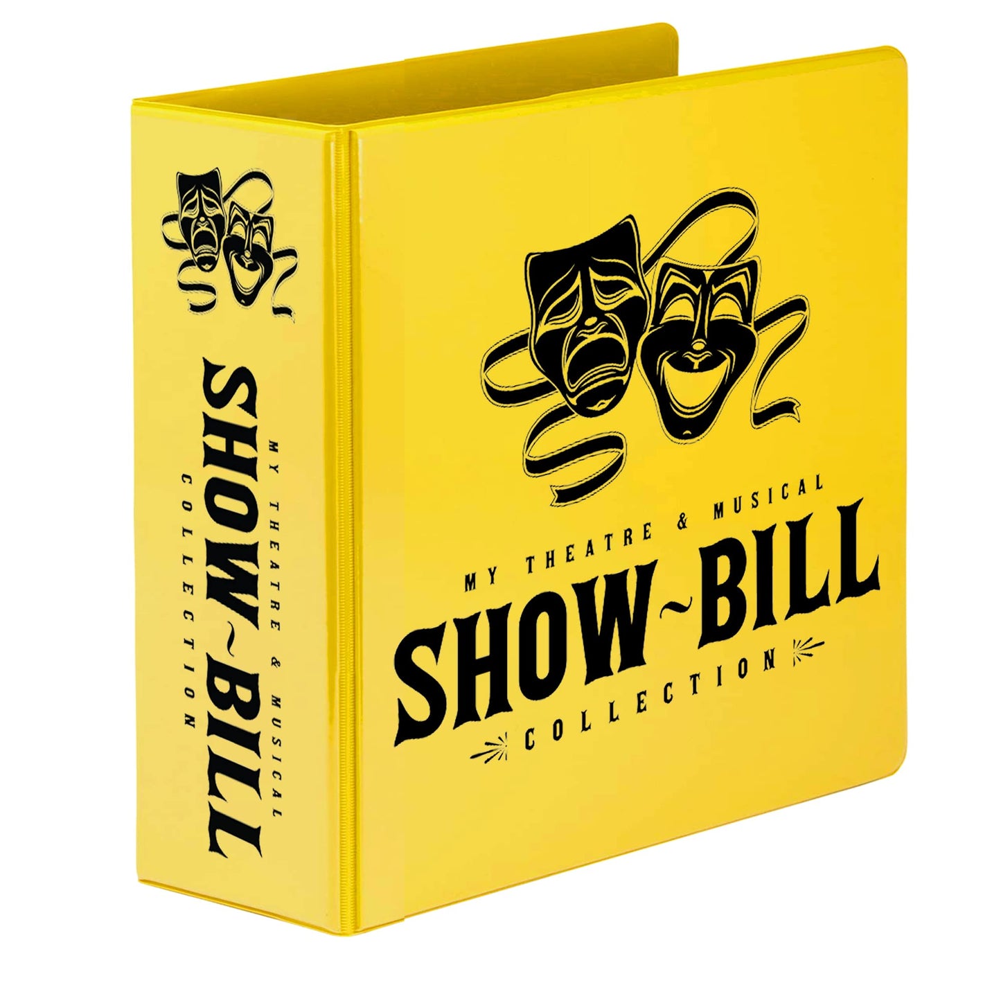 Showbill Binder with Display Sleeves, Holds 8.5” x 5.5” Broadway Programs, Includes 25 Clear Sheet Protectors, D-Ring Organizer for Theatre Memorabilia & Collectibles, Yellow