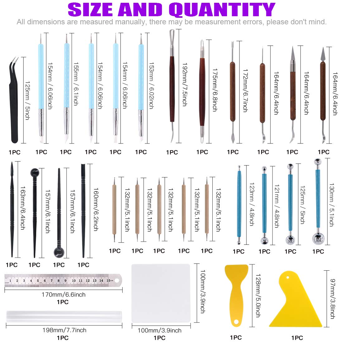 Swpeet 30Pcs Modeling Clay Sculpting Tools Kits, Ball Stylus Tool Handle Double-Sided Set Dual-End Dotting Tools Plastic Ball Rod Stylus Modeling Tools, Clay Roller, Clay Scarpe