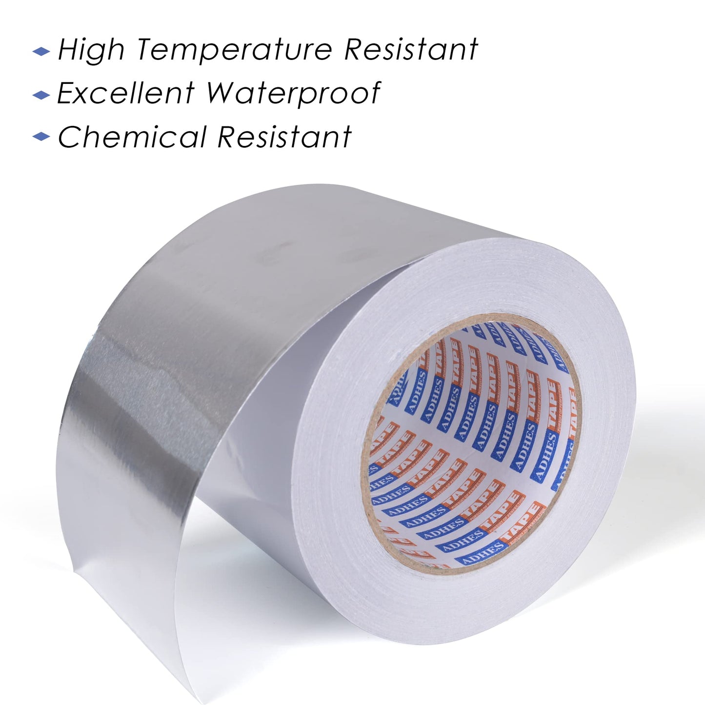 ADHES Foil Tape Aluminum Tape Heat Resistant Tape Metal Duct Tape, Withstand from 80°C to 100°C, 100mm x50m, for HVAC, Repair Sealing and Insulation