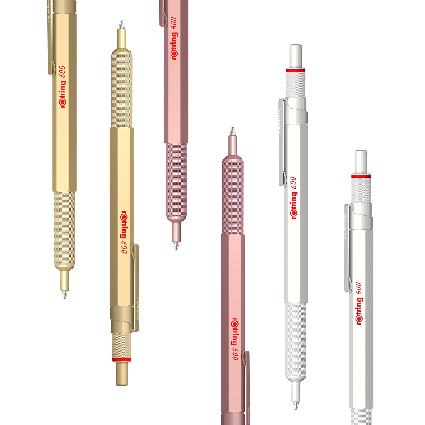 Rotring 600 Metallic Ballpoint Pen Medium Point Black Ink Gold Barrel Refillable 1 Count