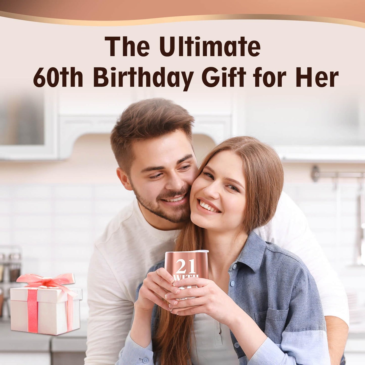 60th Birthday Gifts for Women, 21 with 39 Years Experience 60TH Wine Glass, 60th Birthday Decorations for Women, Funny 60 Year Old Birthday Gifts Idea for Women, Mom, Friends, Wife, Daughter, Sister