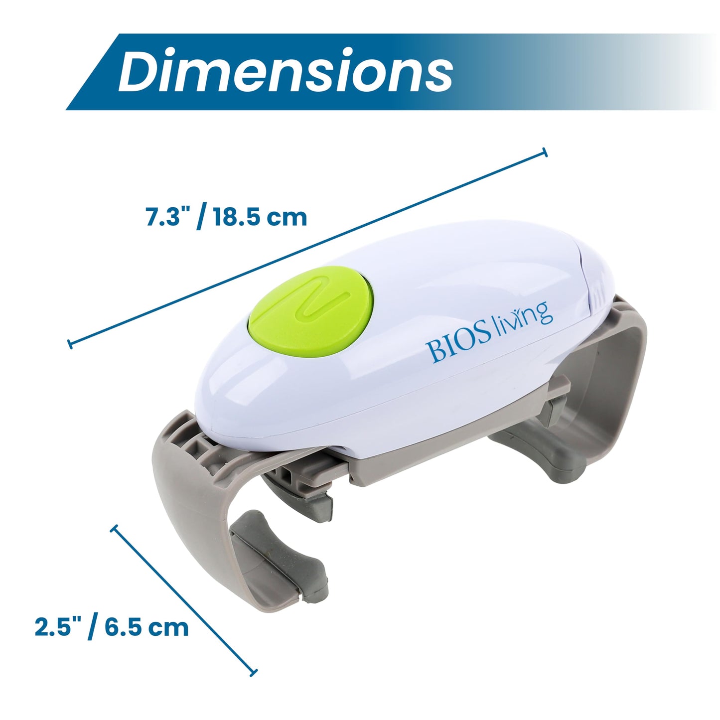 BIOS Living Electric Jar Opener – Automatic Hands-Free Jar Opener for Stubborn Lids, One-Touch Operation, Battery Powered