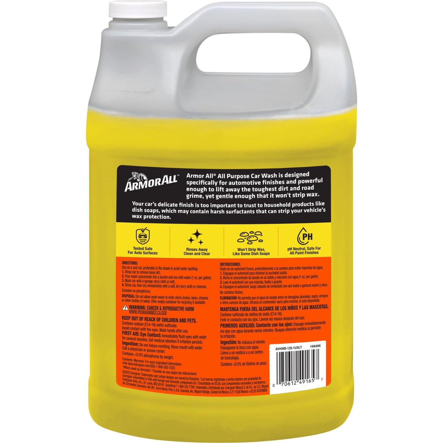 Armor All Car Cleaning Wash, All Purpose Car Wash Soap, 1 Gallon, 128 Fl Oz (Pack of 1)