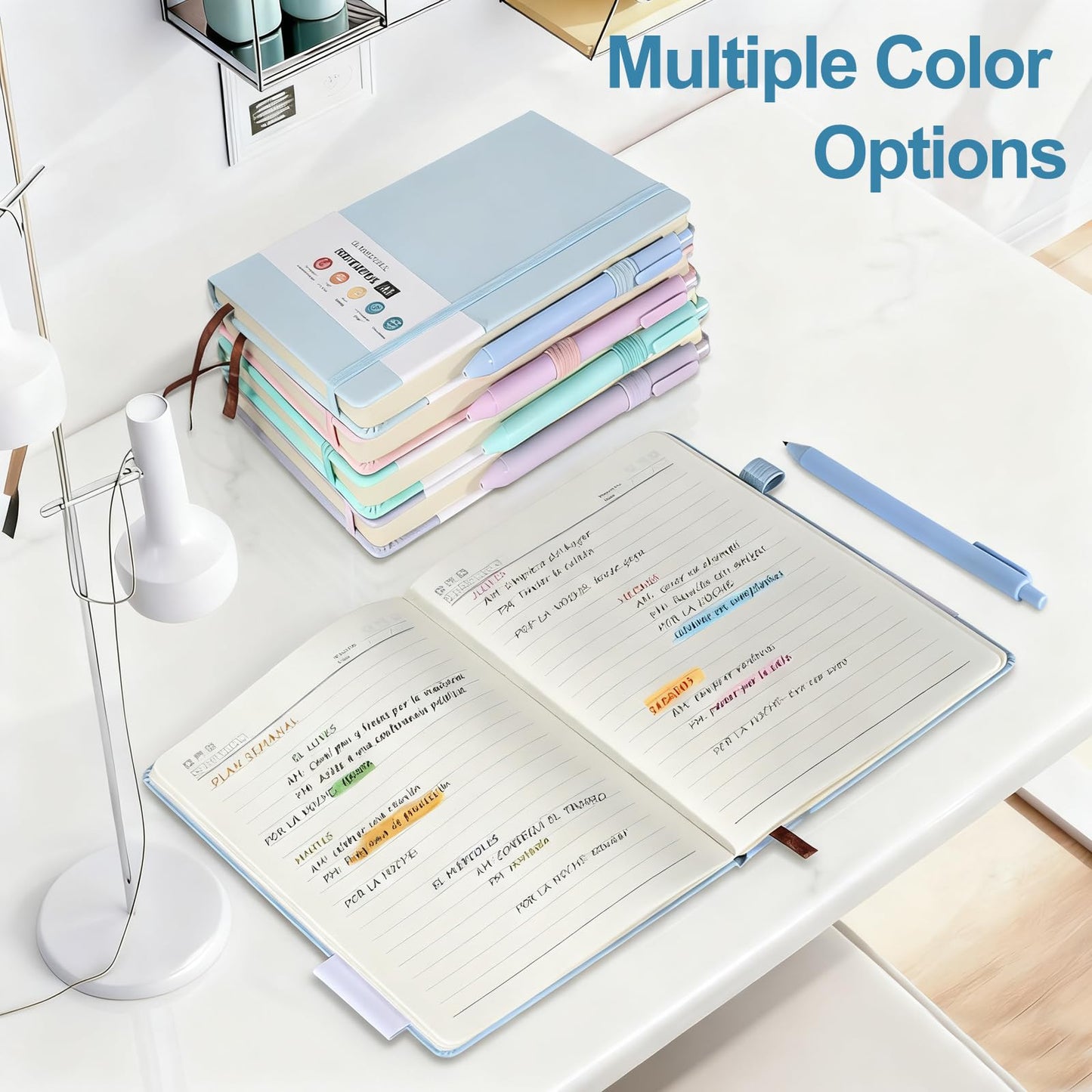 3 Pack Leather Notebook Set with 3 Pens, A5 College Ruled Notebook,160 Pages Hardcover Notebook,Diary Journal for Office, School, Writing(3 Colors 20.8cm x14.5cm)