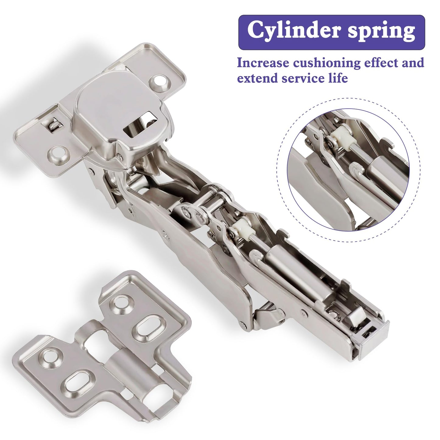 2 Pack 165 Degree Full Overlay Kitchen Cabinet Hinges,Soft Close Kitchen Cabinet Door Hinges for Lazy Susan Corner Kitchen Cabinets Cabinet Folden Door, Clip-on Concealed Cabinet Hardware